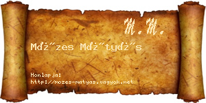 Mózes Mátyás névjegykártya