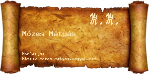 Mózes Mátyás névjegykártya