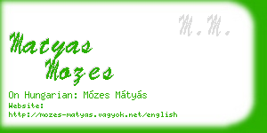 matyas mozes business card